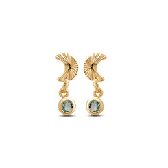 Brinco Folheado a Ouro 18k Meia Lua com Zircônia Pendente