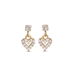 Brinco Folheado a Ouro 18k Mini Coração Pendente
