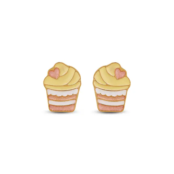 Brinco Folheado a Ouro 18k Infantil Cupcake