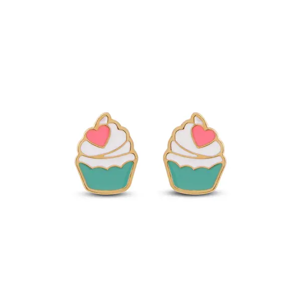 Brinco Folheado a Ouro 18k Infantil Cupcake