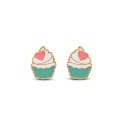 Brinco Folheado a Ouro 18k Infantil Cupcake
