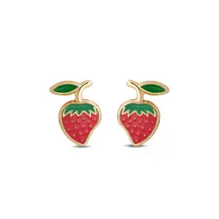 Brinco Folheado a Ouro 18k Infantil Moranguinho