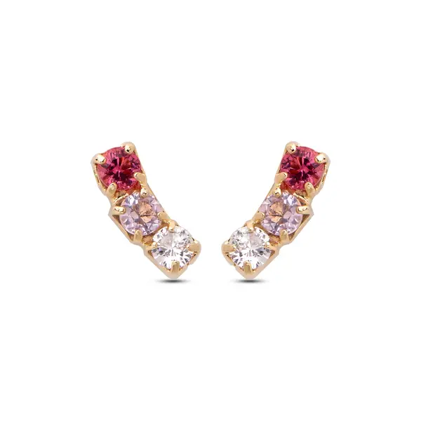 Brinco Folheado a Ouro 18k Baby Três Zircônias