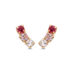 Brinco Folheado a Ouro 18k Baby Três Zircônias