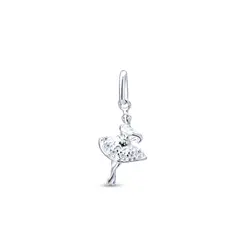 Pingente Prata Bailarina Com Zircônias