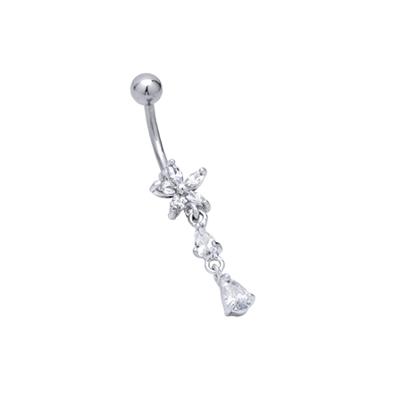 Piercing umbigo gota prata 925 - Lopratas