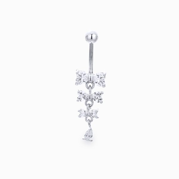 Piercing Prata 925 Umbigo Estrela Zircônia Aço