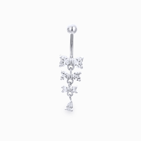 Piercing umbigo ponto de luz Prata 925 - Amor e Cor Pratas