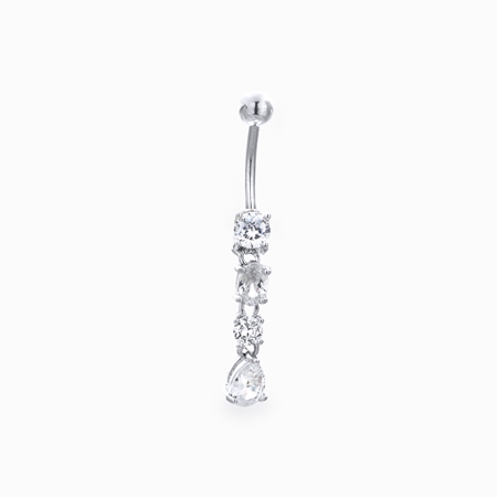 Piercing de Umbigo com 5 Diamantes sintéticos