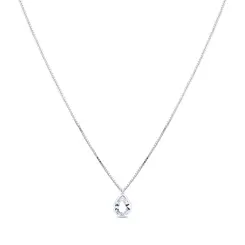 Gargantilha Prata Ponto Luz Gota Zircônia 45 cm