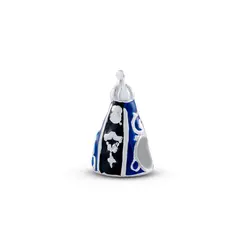 Berloque Prata Nossa Senhora Esmaltado Manto Azul