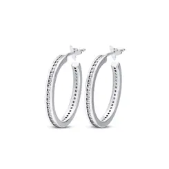 Brinco Ródio Argola Zircônia
