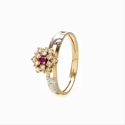 Anel De Formatura Ouro 18K Zircônia Redonda