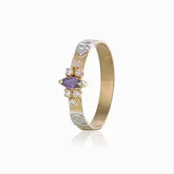 Anel De Formatura Ouro 18K Zircônia Navete