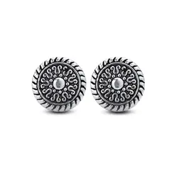 Brinco Prata Envelhecido Mandala P Top
