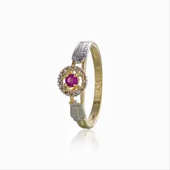 Anel De Formatura Ouro 18K Zircônia Redonda