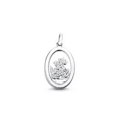 Pingente Prata Oval Sao Jorge
