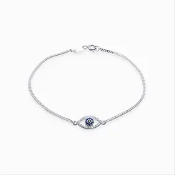 Pulseira Prata Olho Grego E Zircônias