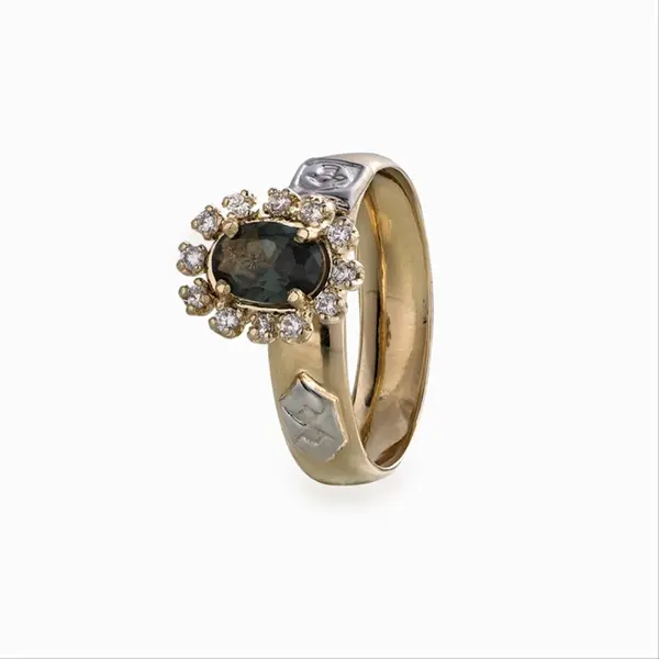 Anel De Formatura Ouro 18K Zircônia Oval