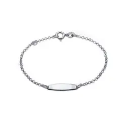 Pulseira Prata Infantil Placa